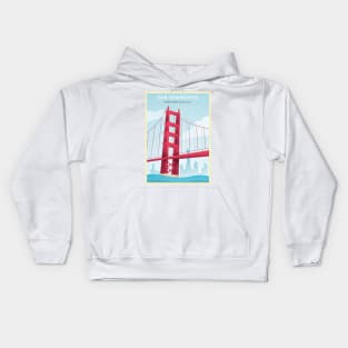 San Fransisco, USA - Vintage Travel Poster Kids Hoodie